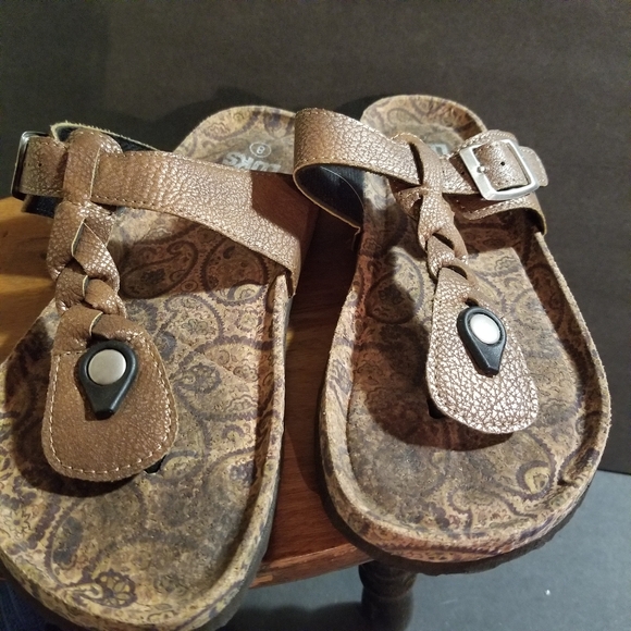 Mukluks Braided Leather Toe Thong Marsha Flip Flop Sandals Sz 8 - Picture 7 of 9